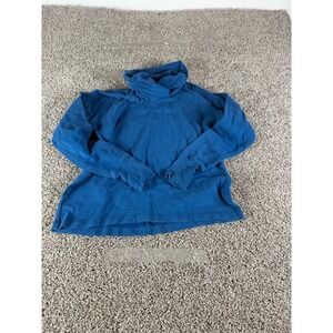 Athleta Girl Blue Cowl Neck Sweatshirt Thumbhole Pullover L 12